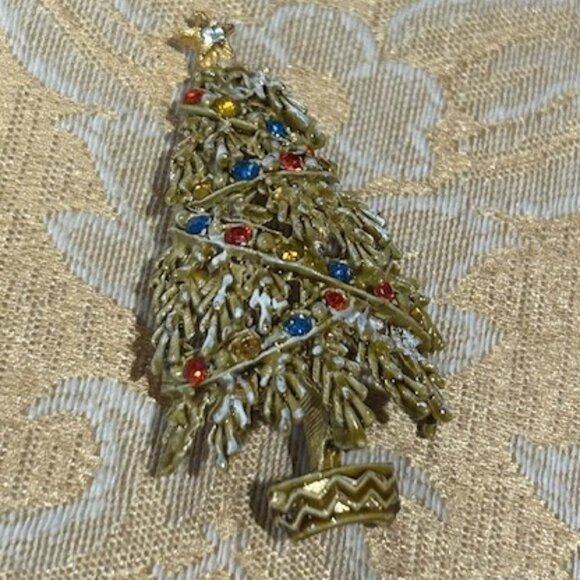 HOLIDAY🎄🎄ART Multi-Color Rhinestone Christmas Tree PIN BROOCH - Picture 6 of 7